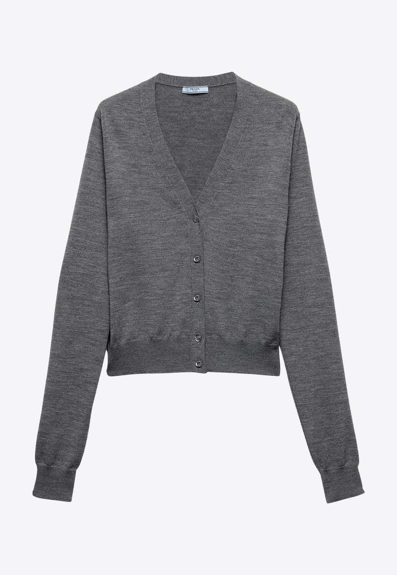 Prada Button-Up Wool Cardigan Gray P25N50SOOO16SW_F0480