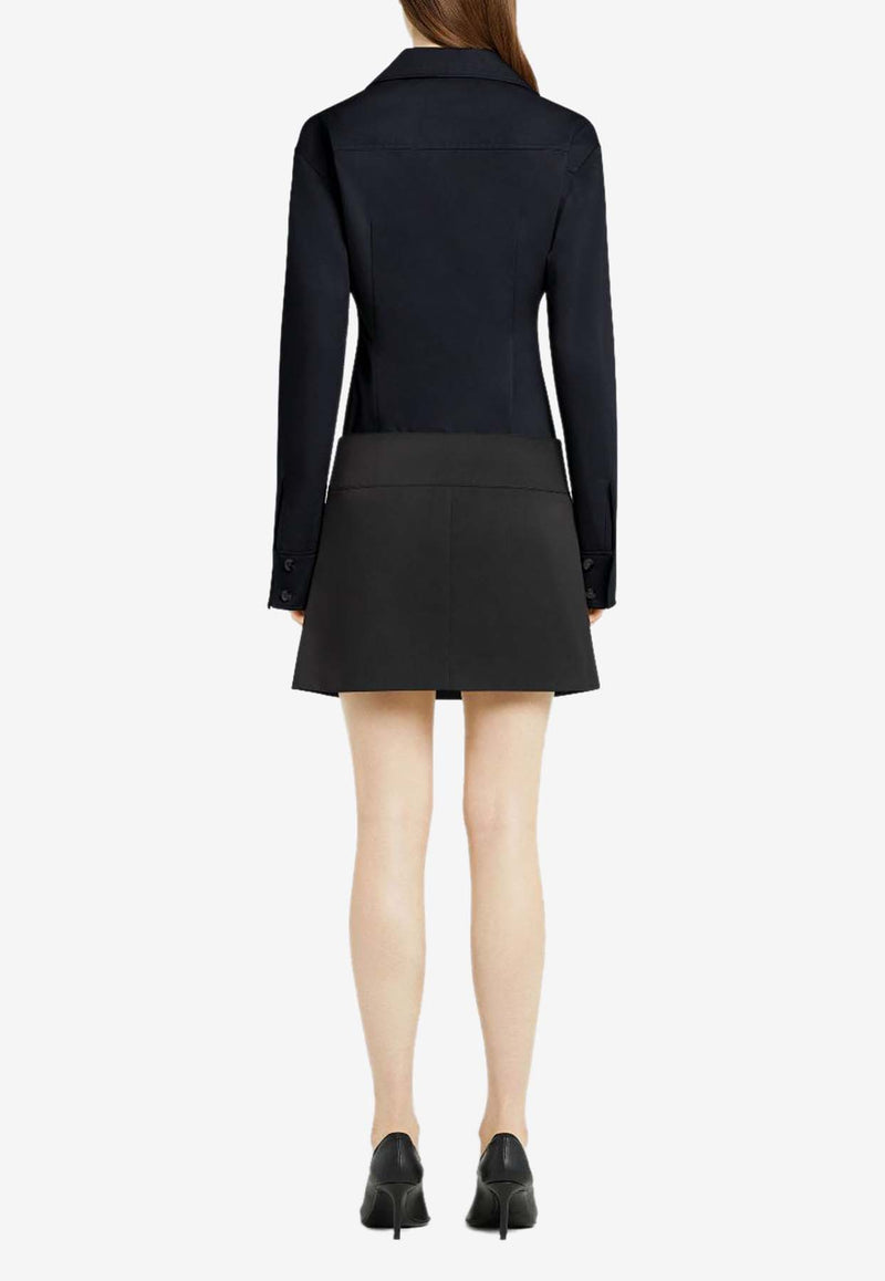 Courrèges Embroidered Logo Utility Shirt Navy 125CCH074PL0178_7075