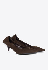 Miu Miu 55 Ruched Suede Pumps Brown 5I374EF055008_F0003