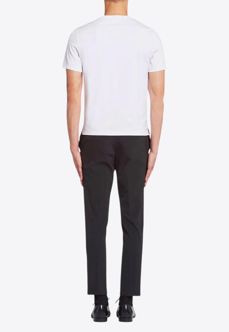 Prada Logo Embroidered T-shirt White UJN712S2111YDP_F0009