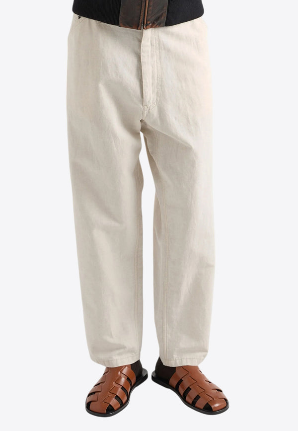 Prada Chambray Straight-Leg Pants Beige GEP403SOOO14J2_F0ABR