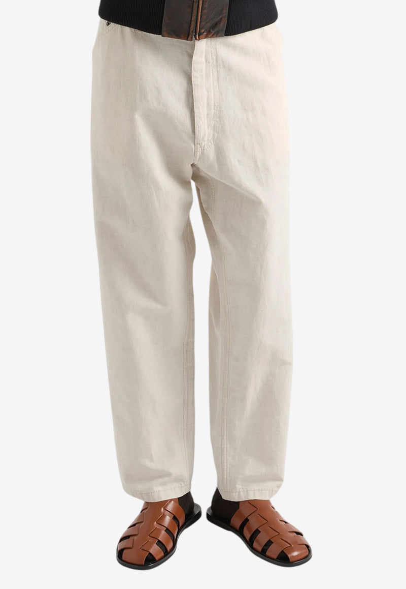 Prada Chambray Straight-Leg Pants Beige GEP403SOOO14J2_F0ABR