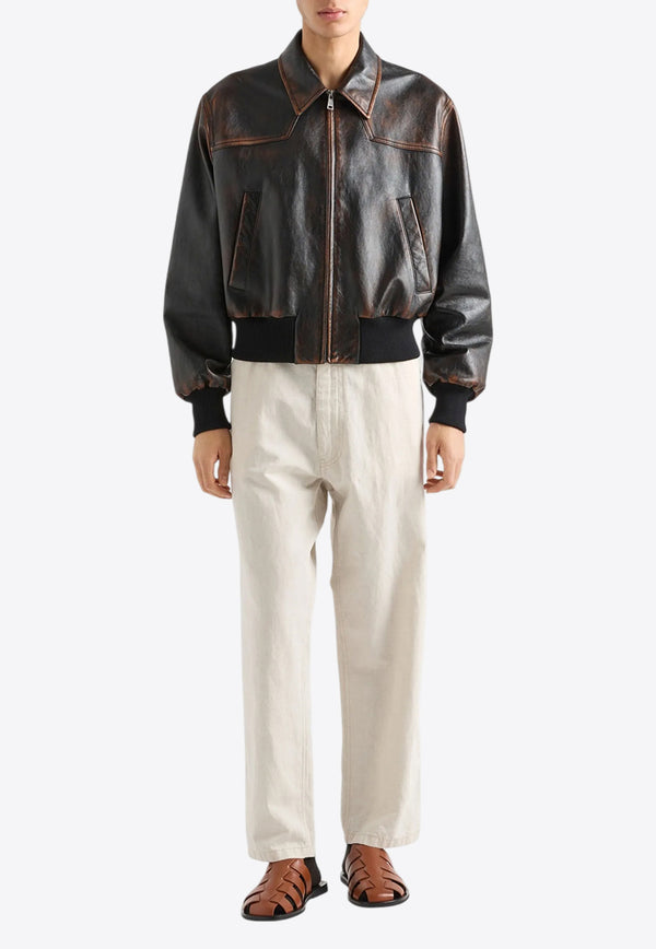 Prada Chambray Straight-Leg Pants Beige GEP403SOOO14J2_F0ABR