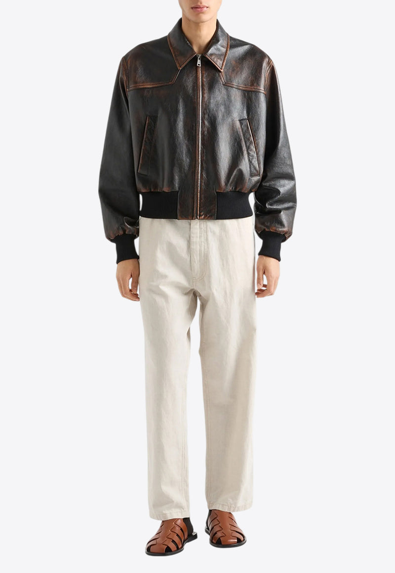 Prada Chambray Straight-Leg Pants Beige GEP403SOOO14J2_F0ABR