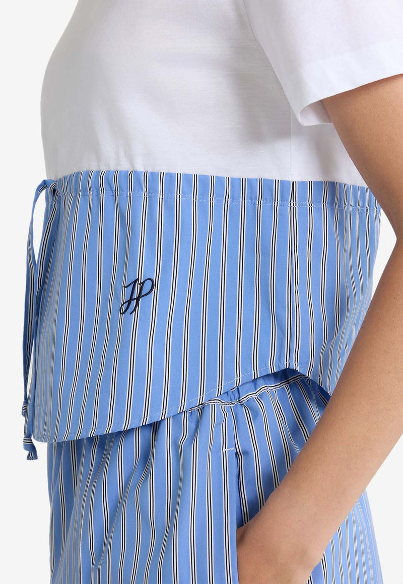 Patou Hybrid Cropped T-shirt Light Blue JE1389999_001W