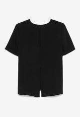 P.A.R.O.S.H Low-High Crewneck Blouse Black D312430PANTY25_013