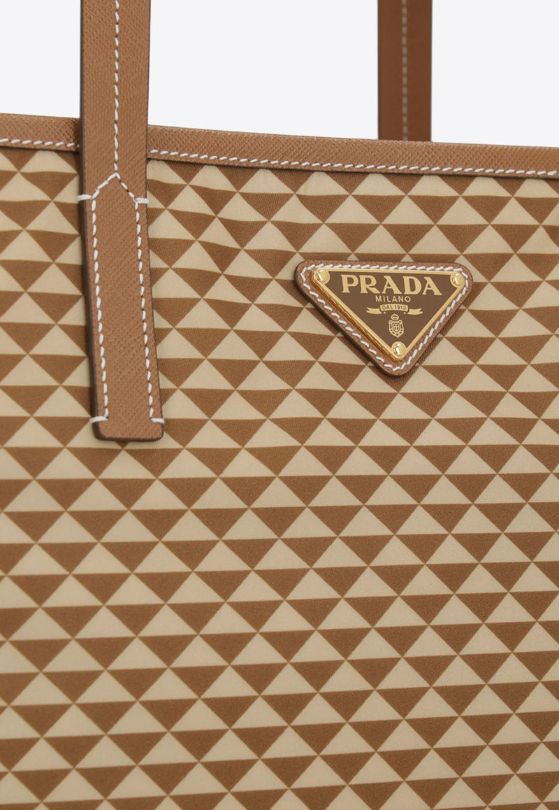 Prada Re-Nylon Printed Tote Bag Brown 1BG552VOOO2HGX_F098L