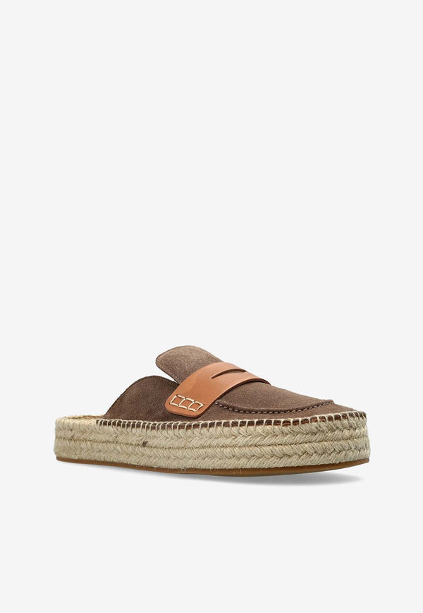 JW Anderson Suede Espadrille Mules Brown LF0055LA0240_190