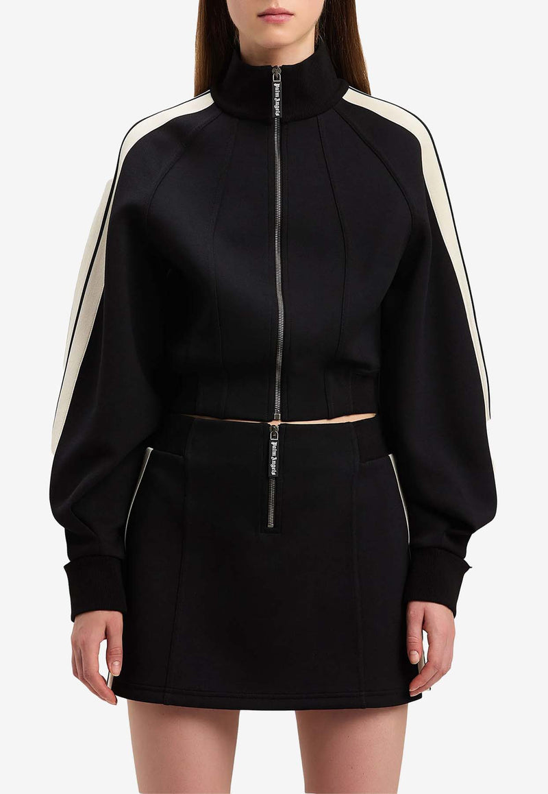 Palm Angels Zip-Up Sculptural Track Jacket Black PWEA127S25FAB001_1003