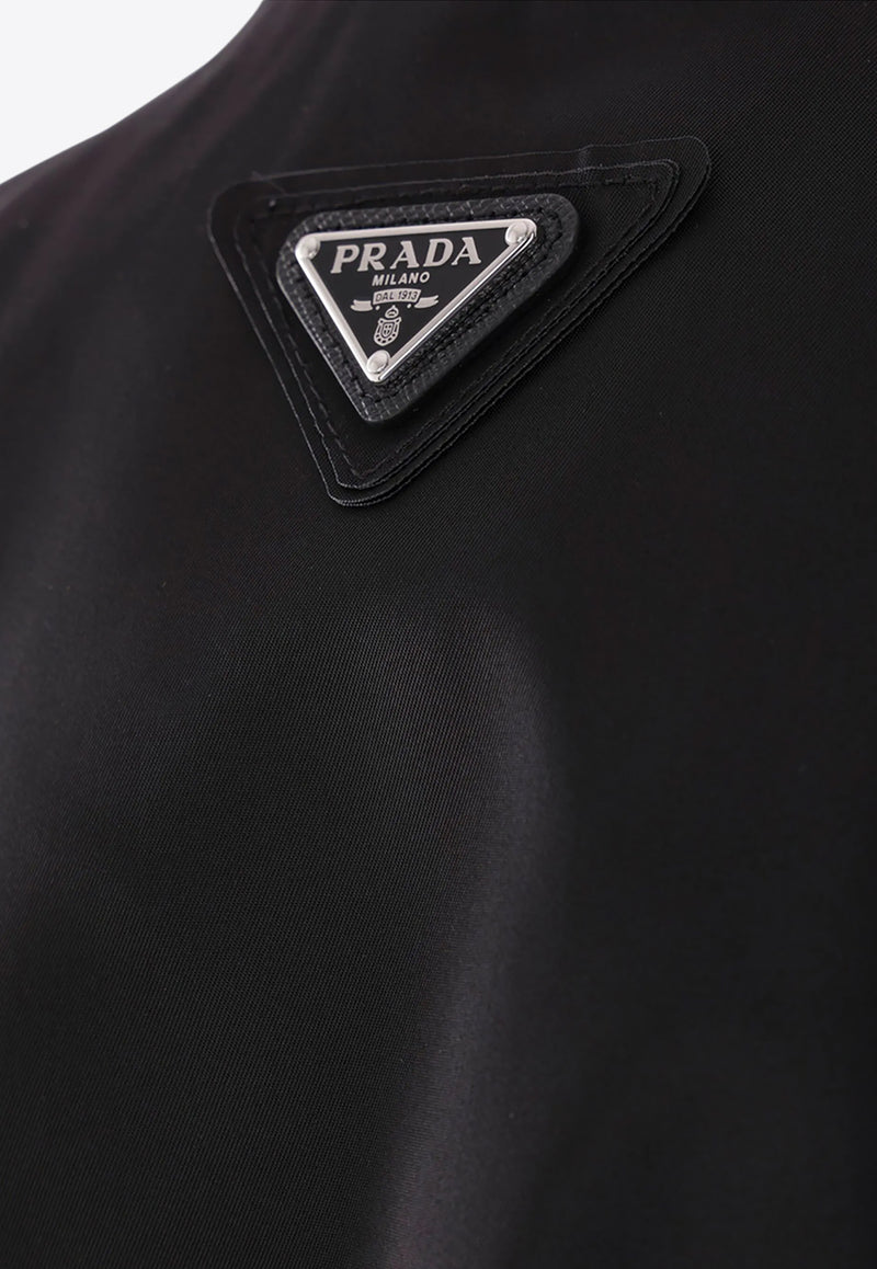 Prada Triangle Logo Oversized Zip-Up Jacket Black 292250SOOO1WQ8_F0002