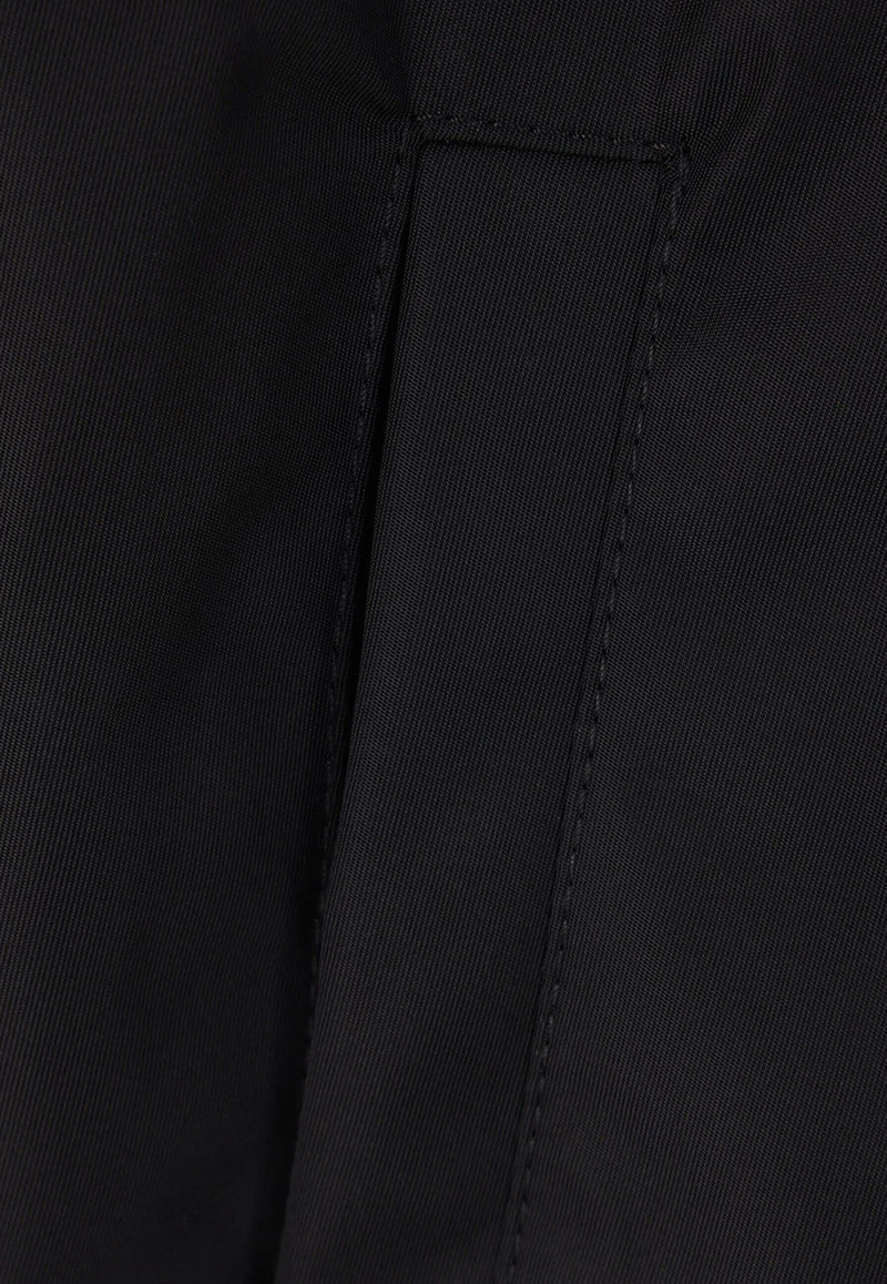 Prada Triangle Logo Oversized Zip-Up Jacket Black 292250SOOO1WQ8_F0002