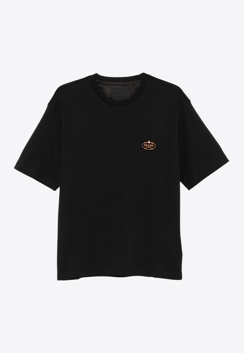 Prada Logo Patch T-shirt Black UJN837SWM2240_F0002