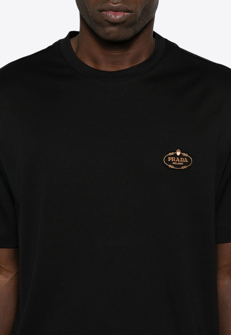 Prada Logo Patch T-shirt Black UJN837SWM2240_F0002