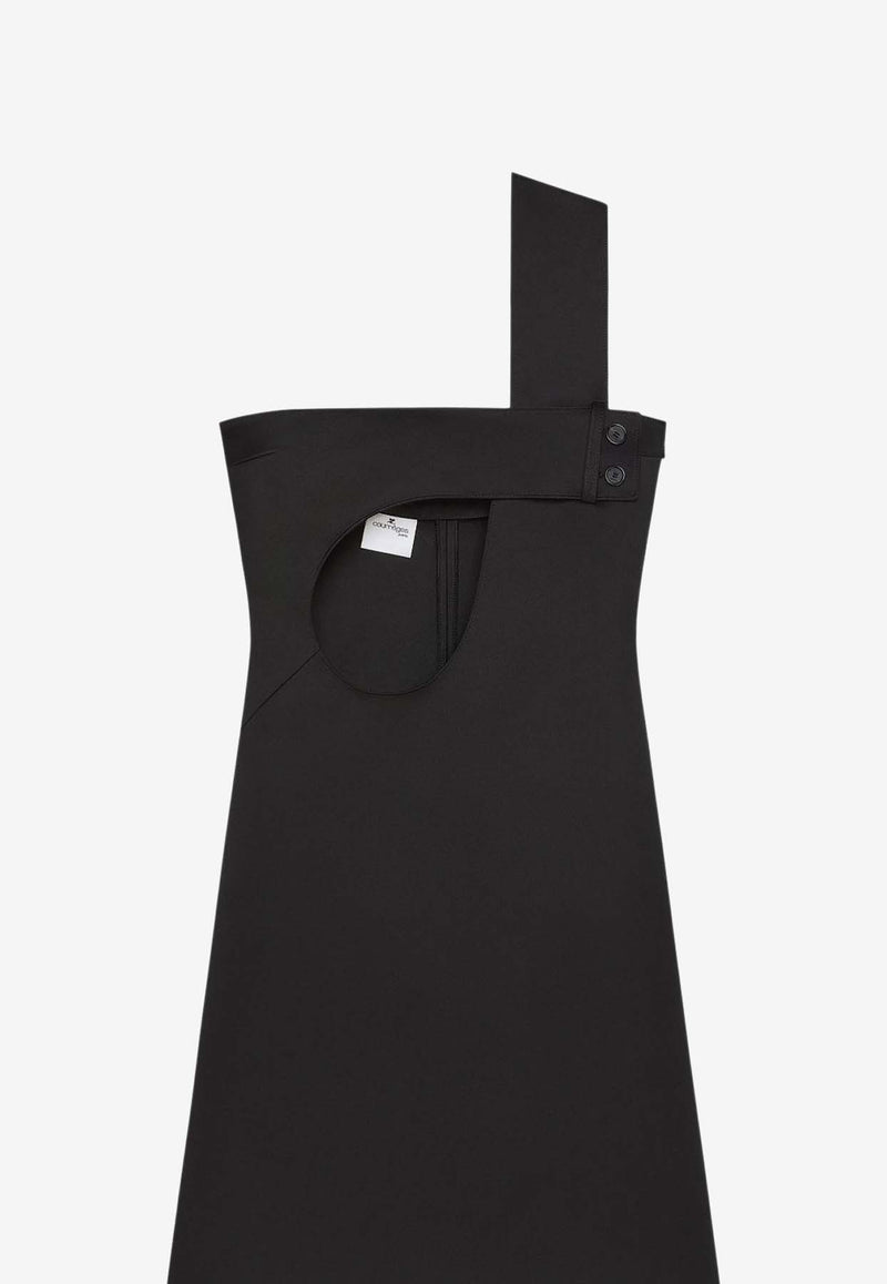 Courrèges Satin Cut-Out Mini Dress Black 125CRO558PL0162_9999