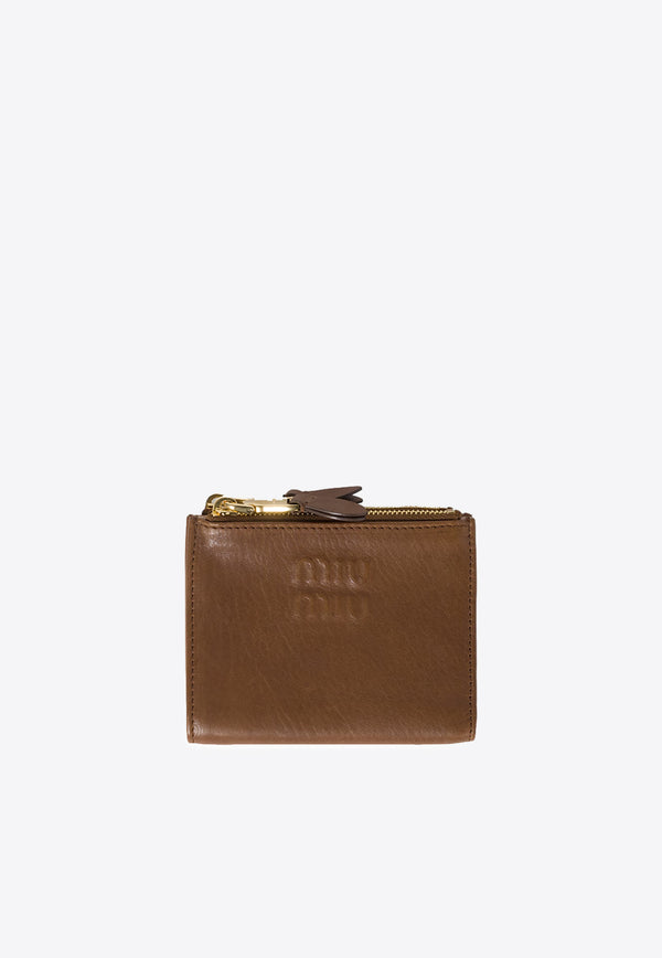 Miu Miu Small Logo Embossed Leather Wallet Brown 5ML024AEFX_F0316