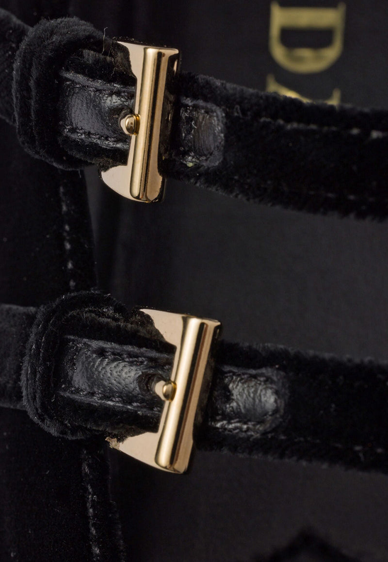 Prada Triangle Logo Velvet Ballet Flats Black 1F794NF005068_F0002