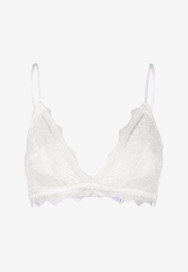 Anine Bing Semi-Sheer Lace Bra with Trim White A100003_150