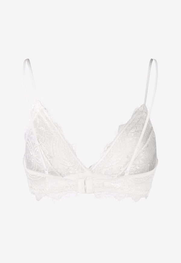 Anine Bing Semi-Sheer Lace Bra with Trim White A100003_150