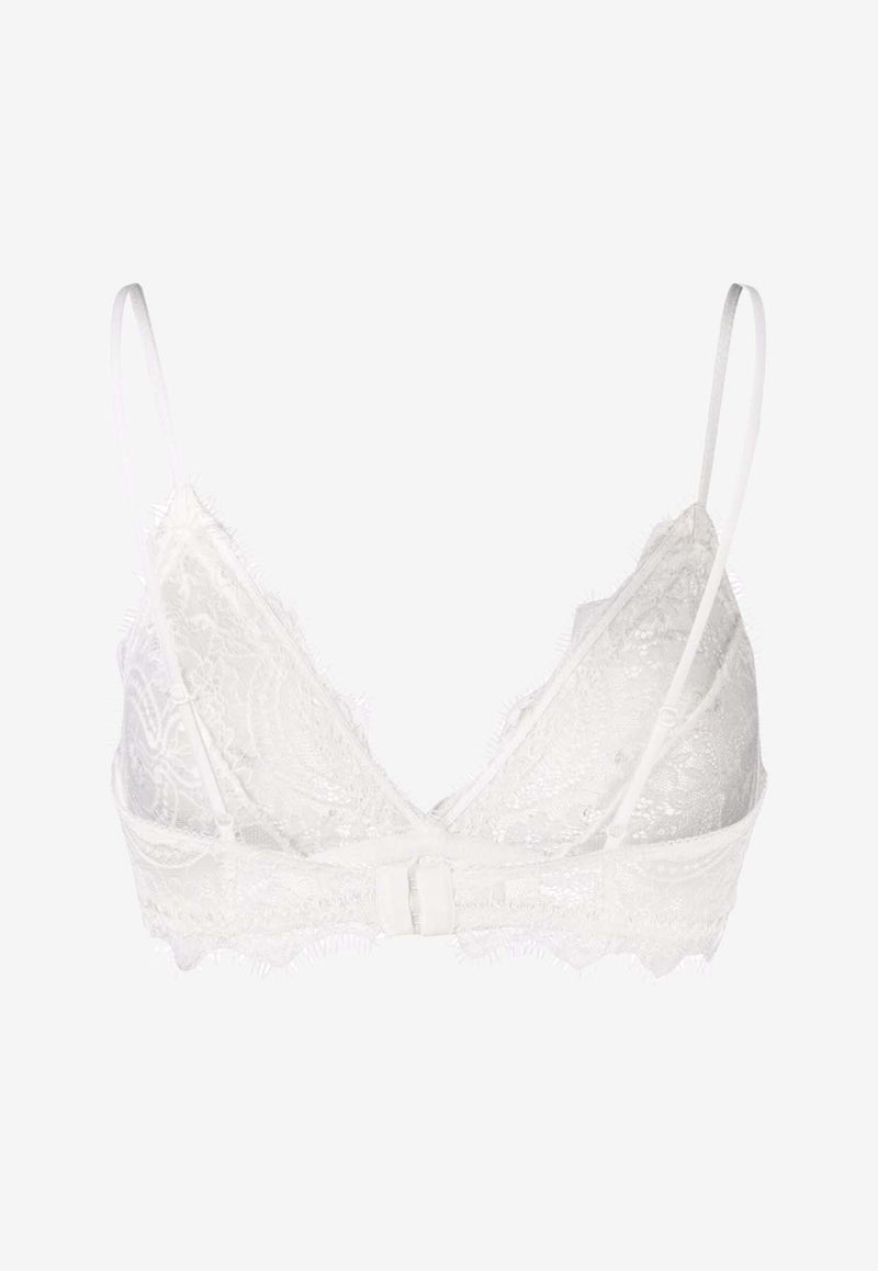 Anine Bing Semi-Sheer Lace Bra with Trim White A100003_150
