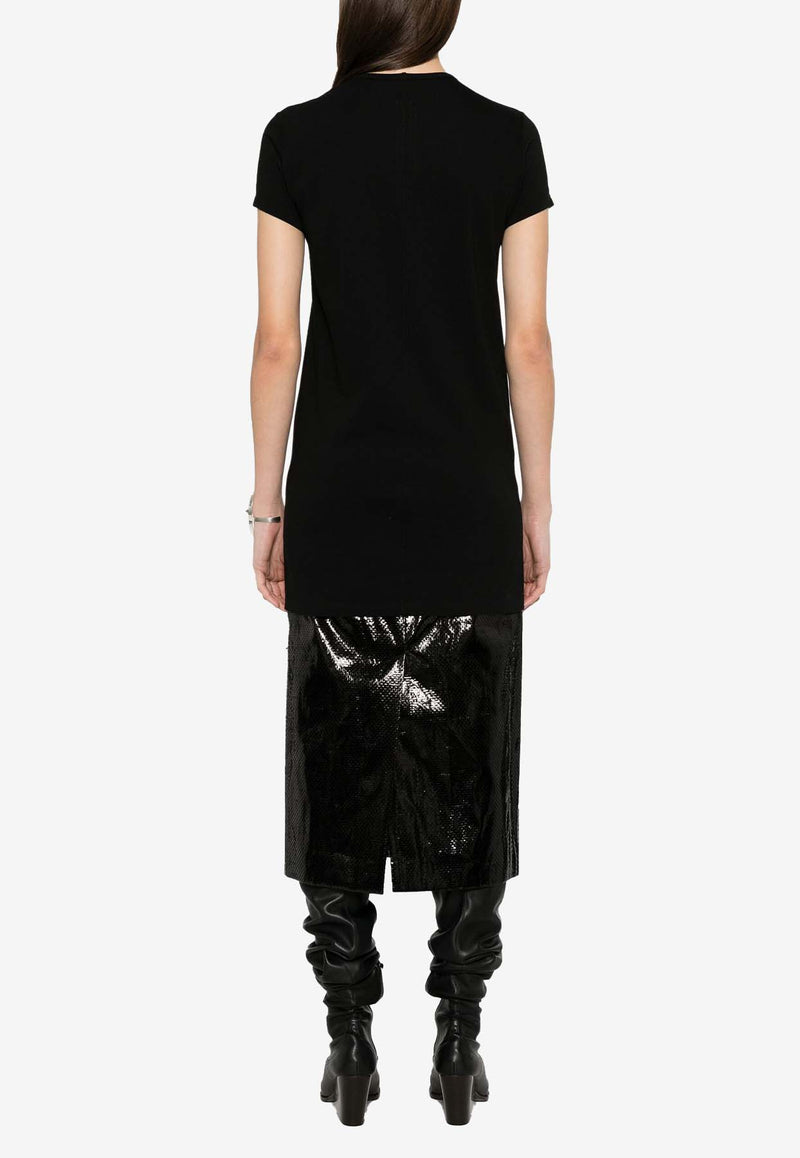 Rick Owens Level Crewneck Long T-shirt Black RP01E7203JA_09