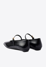 Prada Mary-Jane Leather Ballet Flats Black 1F826NF015055_F0002