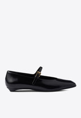 Prada Mary-Jane Leather Ballet Flats Black 1F826NF015055_F0002