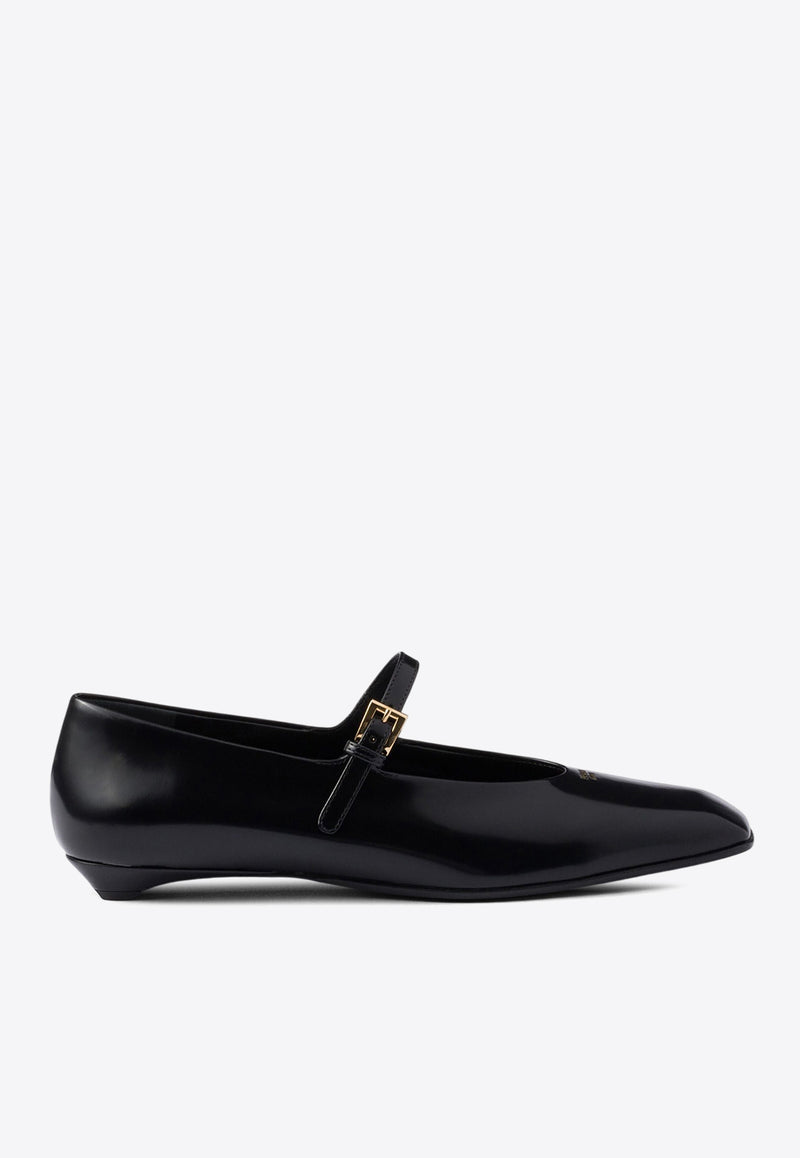 Prada Mary-Jane Leather Ballet Flats Black 1F826NF015055_F0002_TH