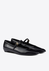 Prada Mary-Jane Leather Ballet Flats Black 1F826NF015055_F0002