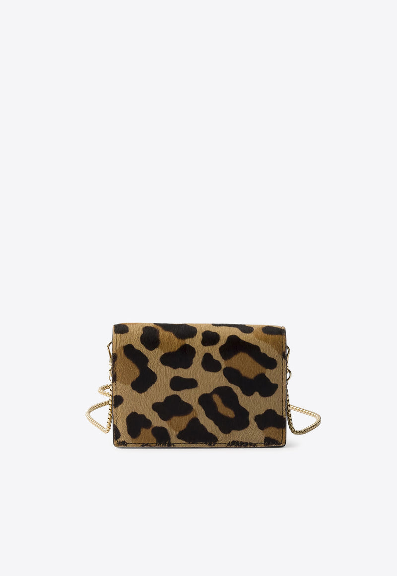 Prada Leopard Print Chain Clutch Brown 1MR0342C7B_F0151