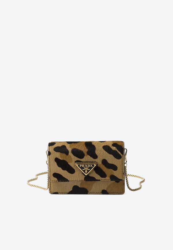 Prada Leopard Print Chain Clutch Brown 1MR0342C7B_F0151