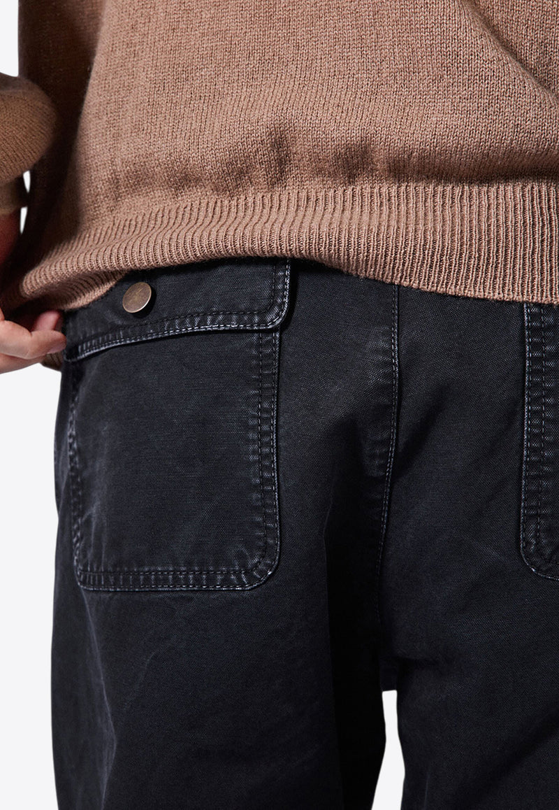 Prada Triangle Logo Wide-Leg Jeans Black SPH448SOOO16A7_F0002