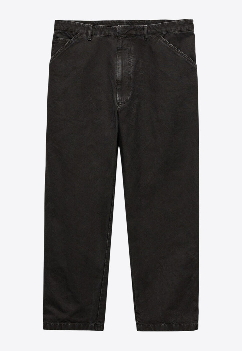 Prada Triangle Logo Wide-Leg Jeans Black SPH448SOOO16A7_F0002