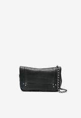 Jérôme Dreyfuss Small Bobi Leather Crossbody Bag Black 44BOBISAG_Noir Silver