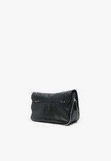 Jérôme Dreyfuss Small Bobi Leather Crossbody Bag Black 44BOBISAG_Noir Silver
