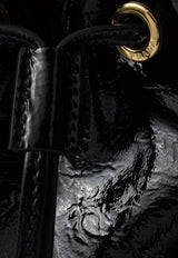 Prada Duet Patent Leather Bucket Bag Black 1BH038VUOM2DNT_F0002