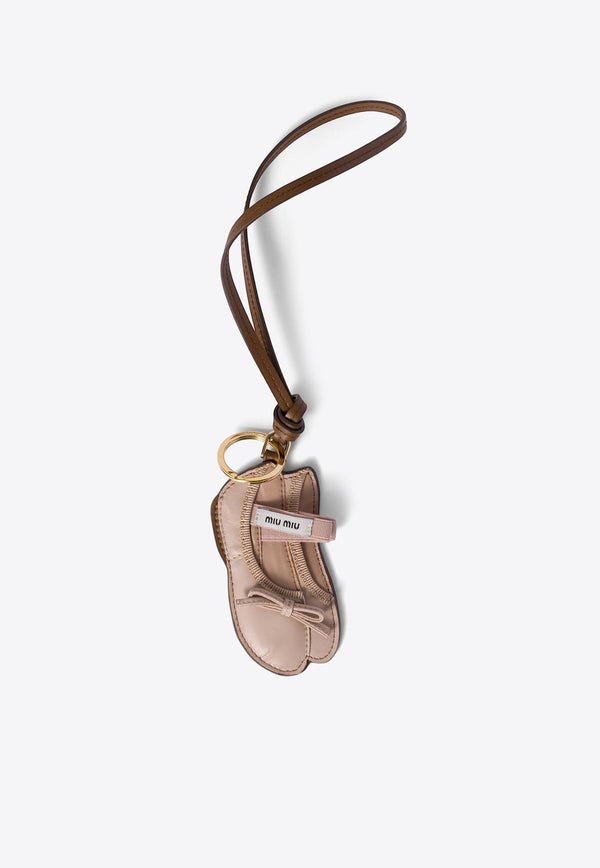 Miu Miu Ballet Trick Leather Keychain Taupe 5TL5332CUM_F0NZ2