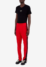Maison Margiela Four Stitch Logo Skinny Track Pants Red S50KA0675S22460_314