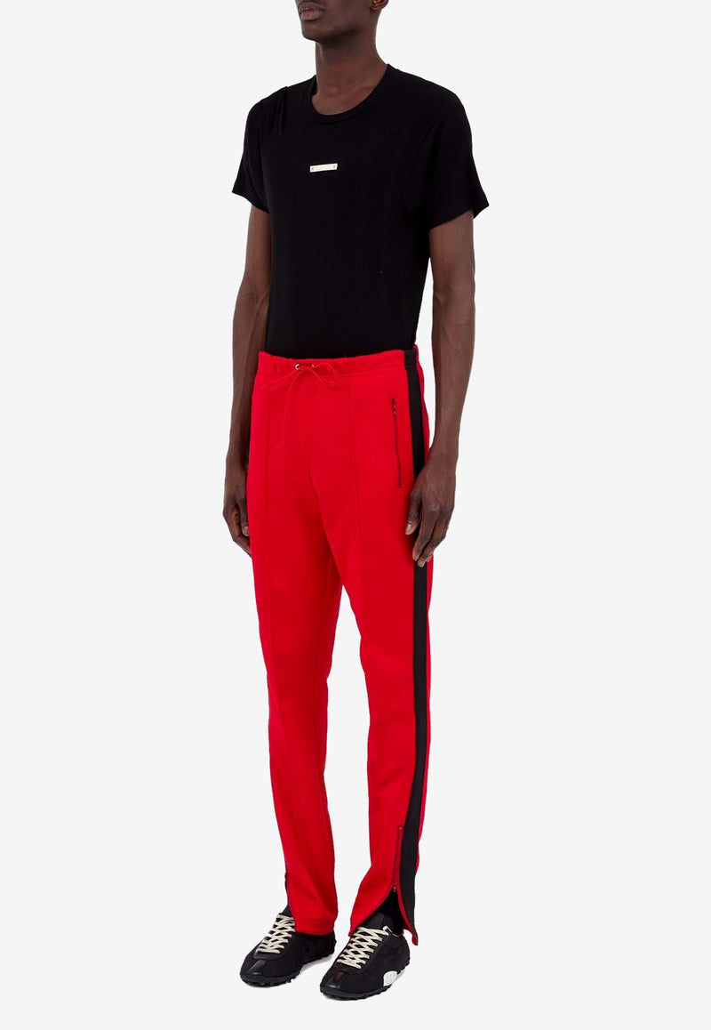 Maison Margiela Four Stitch Logo Skinny Track Pants Red S50KA0675S22460_314