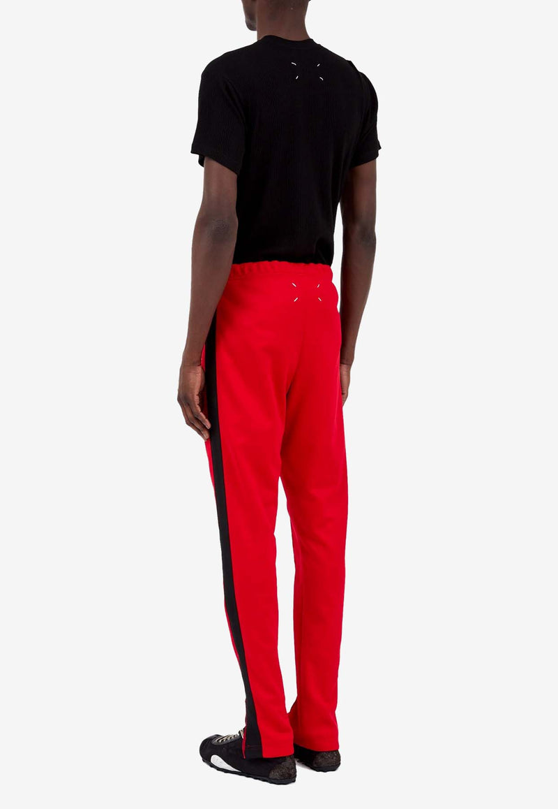 Maison Margiela Four Stitch Logo Skinny Track Pants Red S50KA0675S22460_314