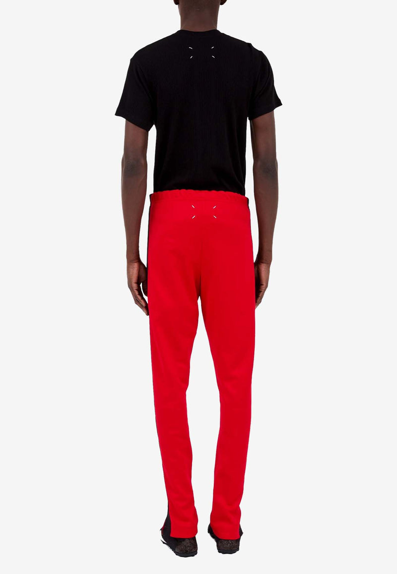 Maison Margiela Four Stitch Logo Skinny Track Pants Red S50KA0675S22460_314