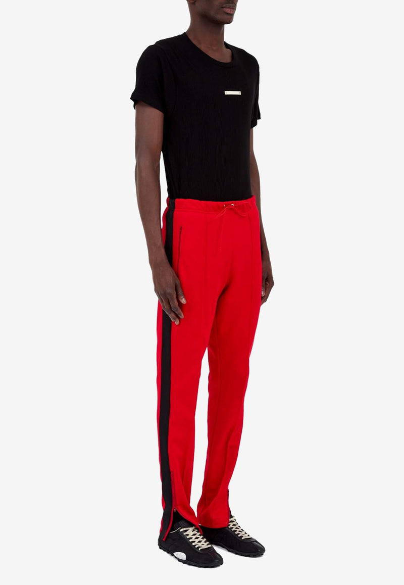 Maison Margiela Four Stitch Logo Skinny Track Pants Red S50KA0675S22460_314