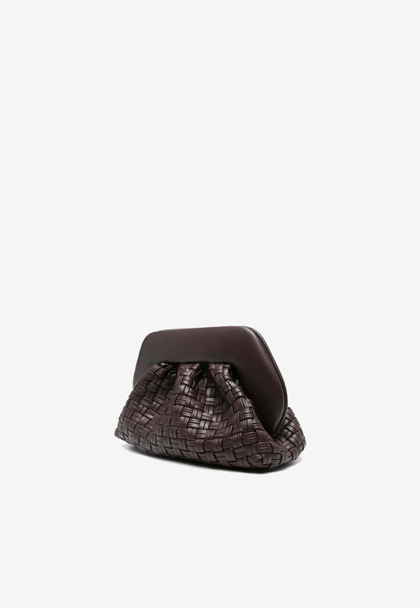 Themoiré Tia Micro Weaved Clutch Bag Dark Brown TMSR25TMW_109