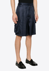 Prada Silk Cargo Shorts Blue SPH460SOOO16GE_F0008