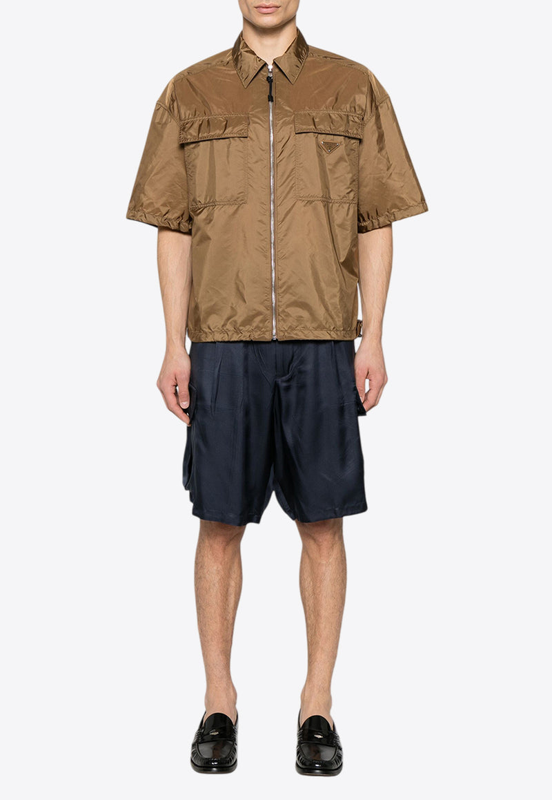 Prada Silk Cargo Shorts Blue SPH460SOOO16GE_F0008