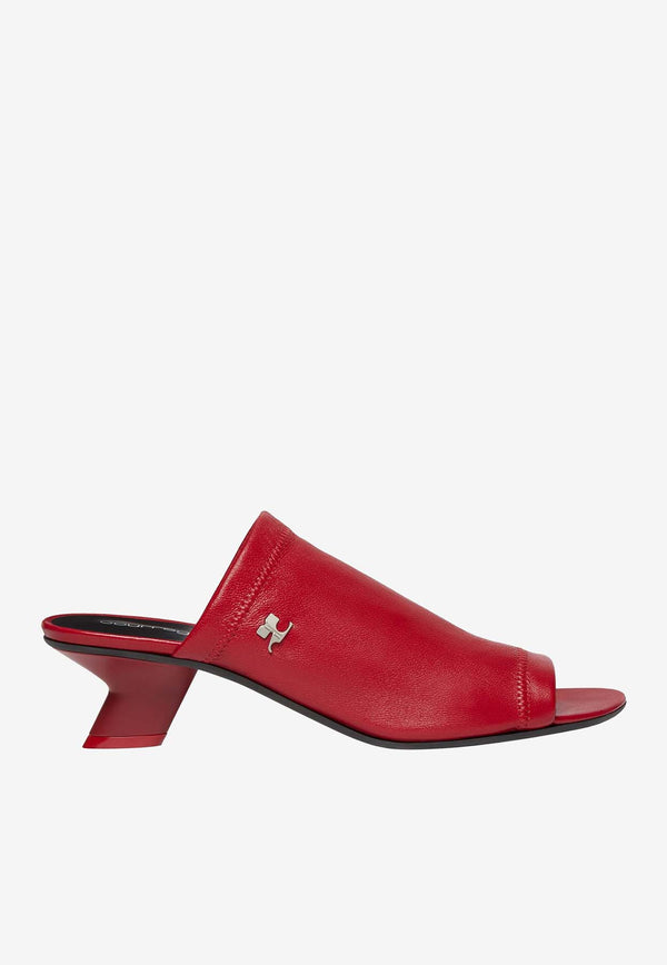 Courrèges Wet Stretch 50 Leather Mules Ruby 125SSD031AG0029_4015