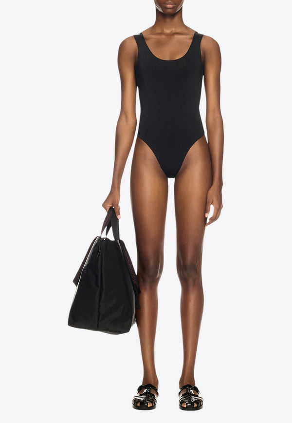 Off-White Logo Band One-Piece Swimsuit Black OWFC019S25JER001_1000