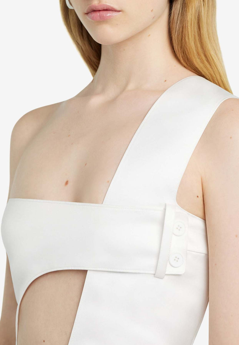 Courrèges Satin Cut-Out Mini Dress White 125CRO558PL0162_0001