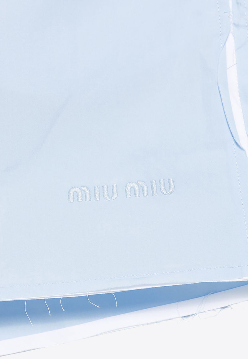 Miu Miu Logo Embroidered Boxer Shorts Light Blue SP9453SOOO10RG_F0012
