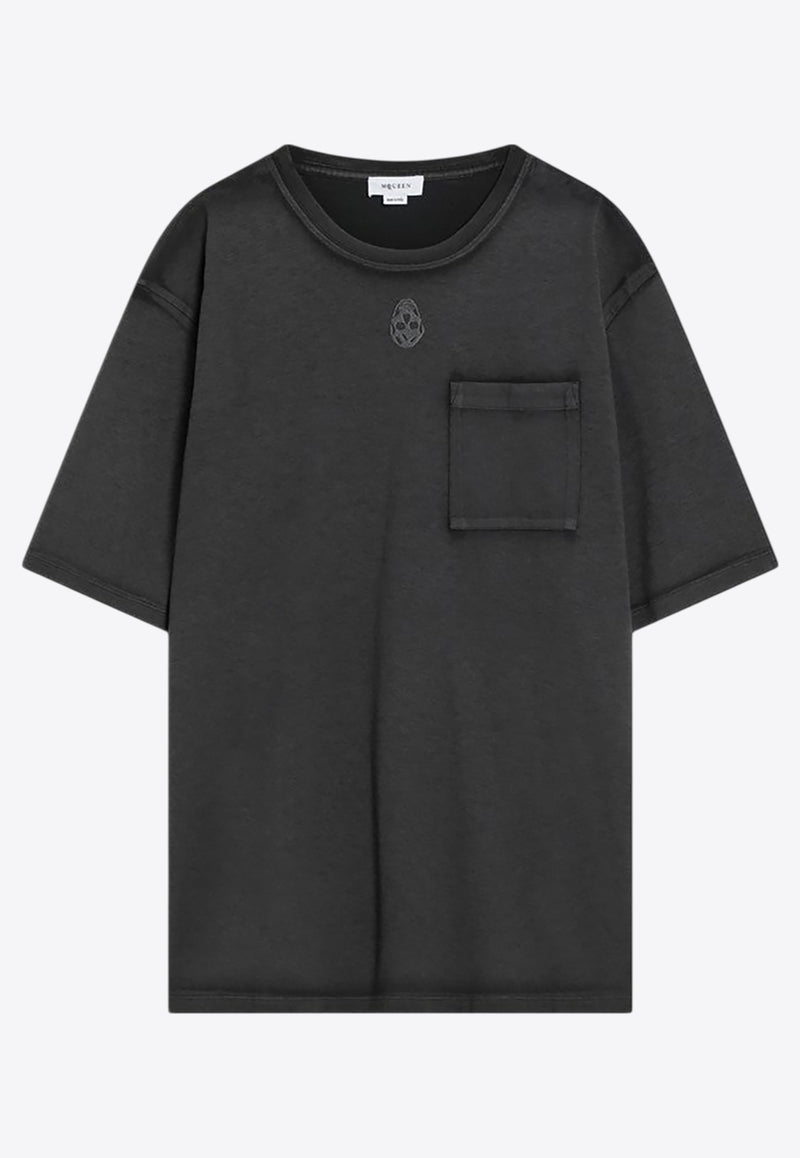 Alexander McQueen Bleached-Out Skull T-shirt Black 815068QTAC6/Q_ALEXQ-0548