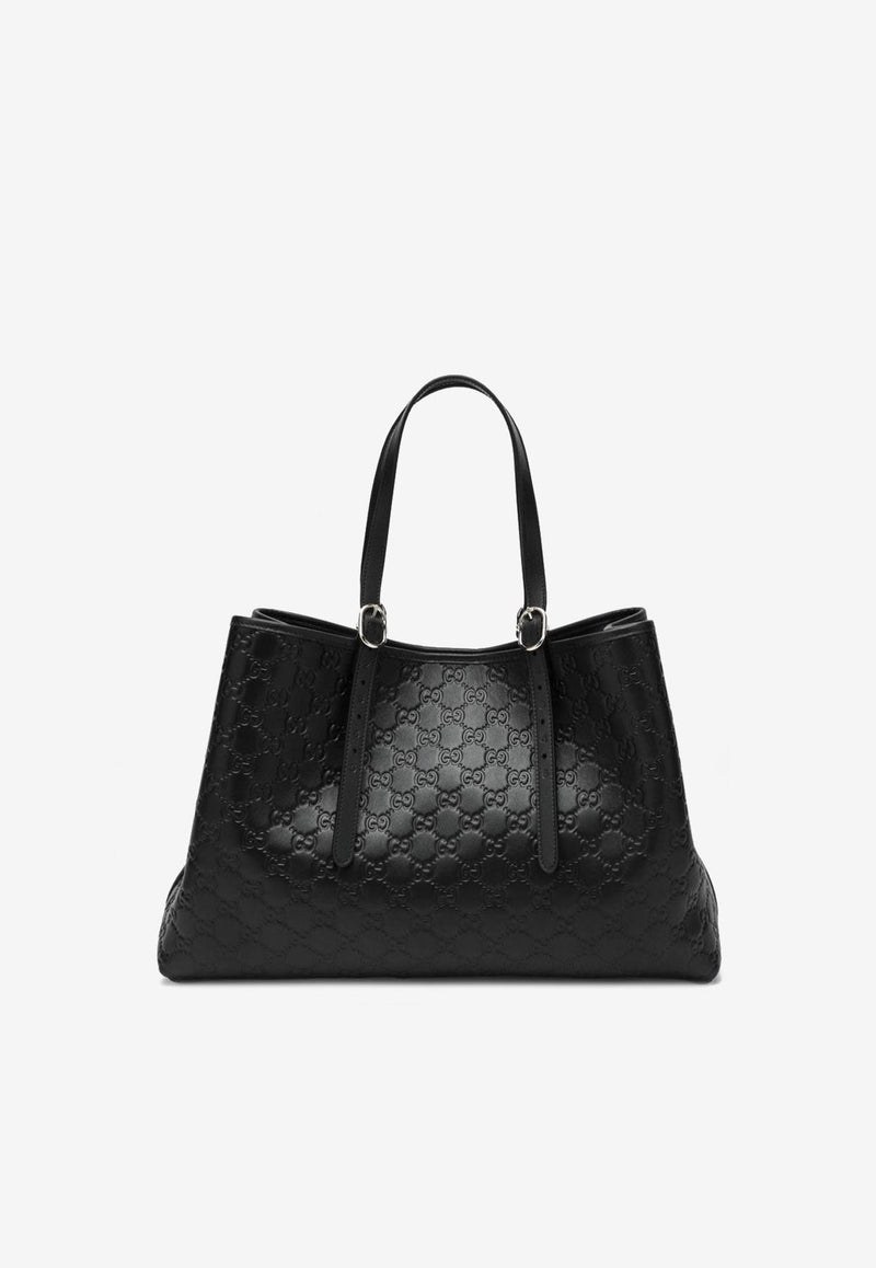 Bags Large GG Embossed Leather Shoulder Bag Black 815213AAFDV/R_GUC-1000